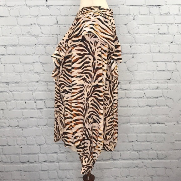 WHO WHAT WEAR Animal Print Blouse Top sz S - Picture 5 of 9
